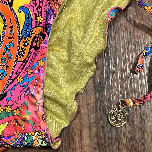 Luli Fama Shore Thing Seamless Wavy Ruched Back Side Tie Bottom - Picture 7 of 16